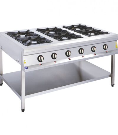 6’lı Taban Raflı Ocak Gazlı CE