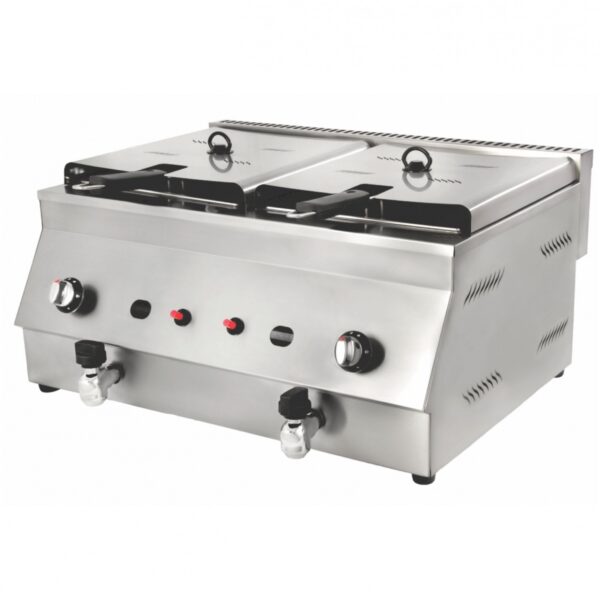 8+8 Lt Fritöz Tahliye Vanalı Gazlı